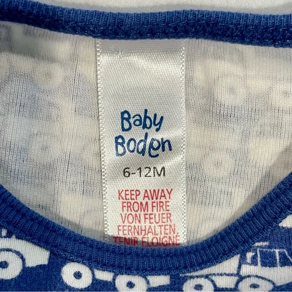Baby Boden Dump Truck Bodysuit Boys 6-12M 2 Piece Set Long Sleeves Mini Bodies - Picture 6 of 7